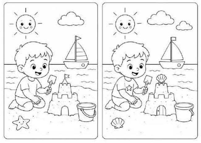 Gioco del trova le differenze per bambini da stampare