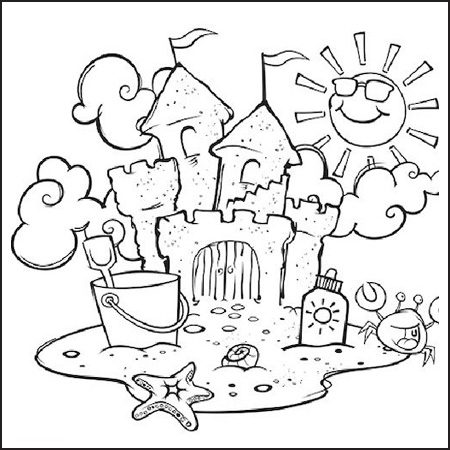 disegno spiaggia estate da colorare bambini
