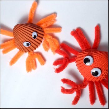 granchi con conchiglie lavoretto mare bambini