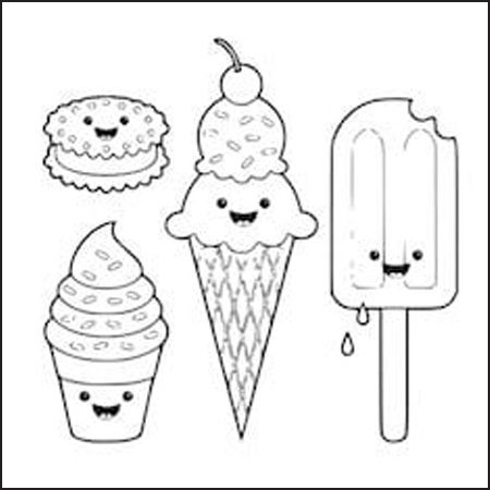 disegno gelato estate da colorare facile