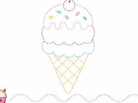 scheda di pregrafismo sul gelato da stampare per bambini