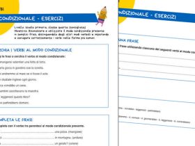 Scheda con esercizi sul modo condizionale per la classe quarta primaria con attività sul condizionale presente da stampare gratuitamente.