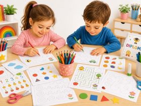 Kit per la scuola dell'infanzia con attività educative, pregrafismo e giochi da stampare per bambini dai 3 ai 6 anni