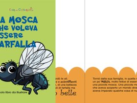 pagine per disegnare una farfalla del libro La Mosca che voleva essere Farfalla.