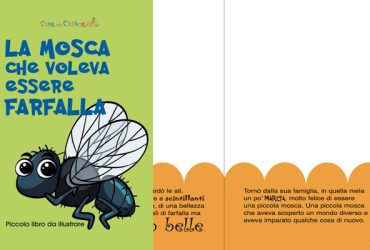 pagine per disegnare una farfalla del libro La Mosca che voleva essere Farfalla.