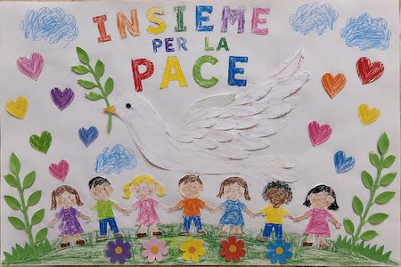 Cartellone con la colomba della pace Cartellone con colomba della pace per la scuola primaria