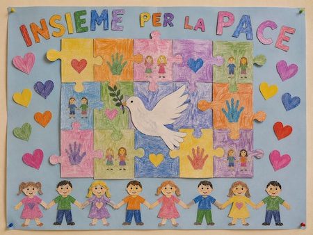 Cartellone puzzle della pace Cartellone puzzle della pace per la scuola primaria