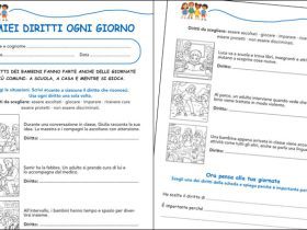 Scheda illustrata sui diritti dei bambini nella vita quotidiana per la scuola primaria