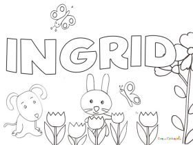 Nome Ingrid da colorare e stampare gratis
