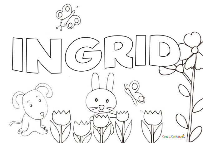 Nome Ingrid da colorare e stampare gratis