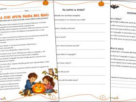 Scheda di comprensione del testo di Halloween per seconda e terza primaria
