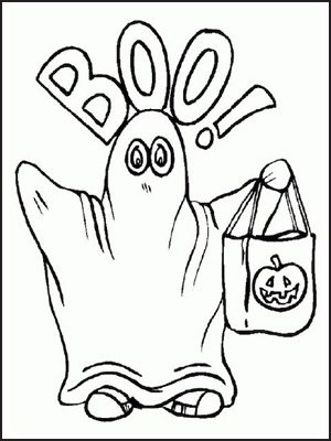 Fantasma spaventoso di Halloween da colorare